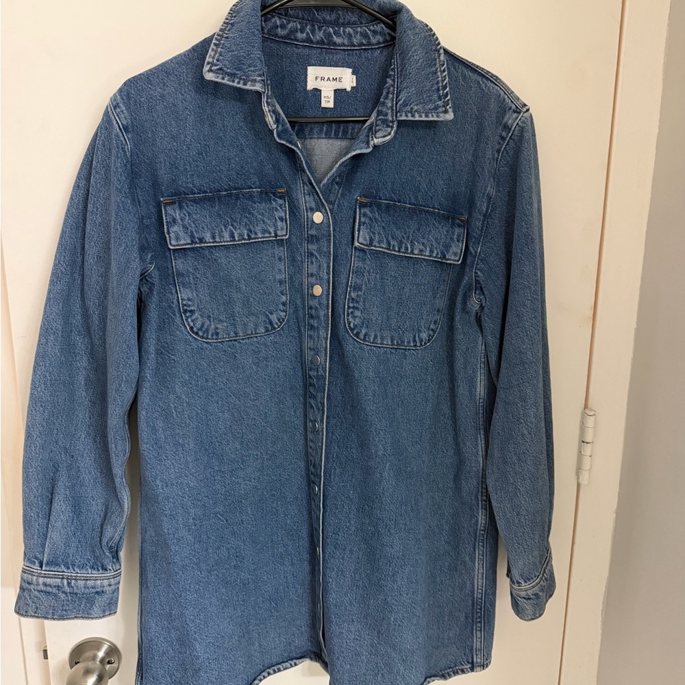 Frame Denim Blue Shirt Dress